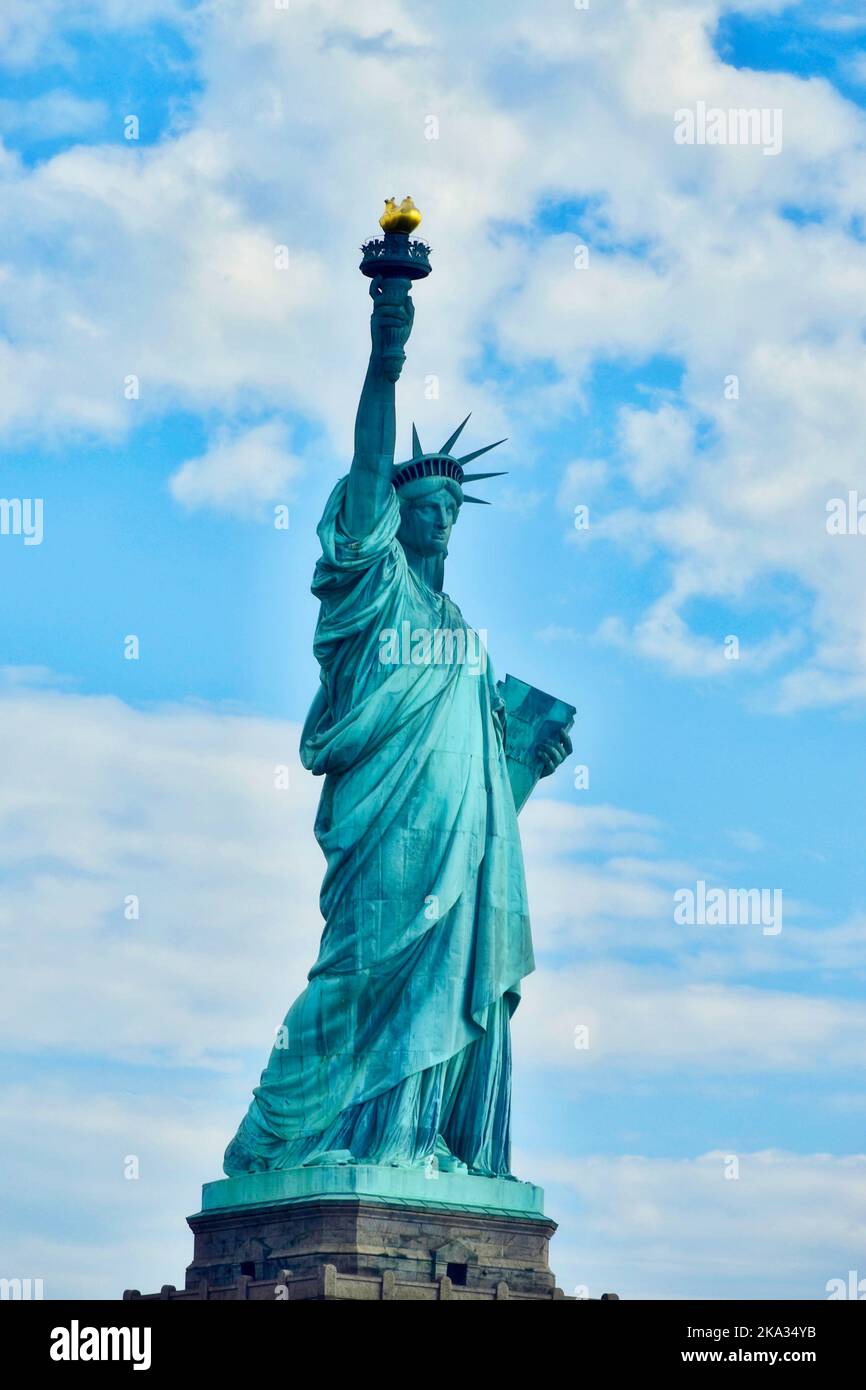 A view of the Liberty statue in New York Stock Photo Alamy
