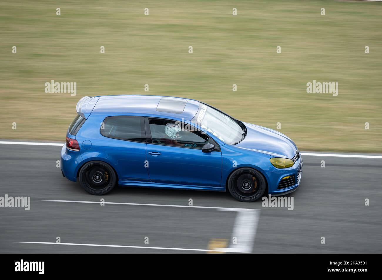 Sixth generation Volkswagen Golf R GTI on the race track Stock Photo