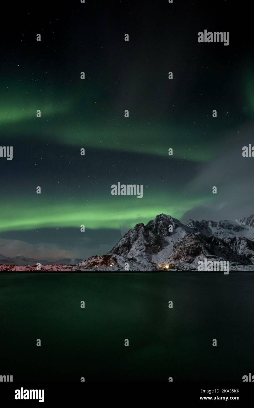 Aurora borealis over lofoten islands hi-res stock photography and ...
