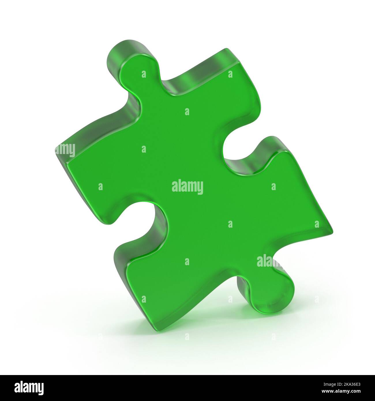 Green Glass Puzzle Piece , This is a 3d rendered computer generated ...