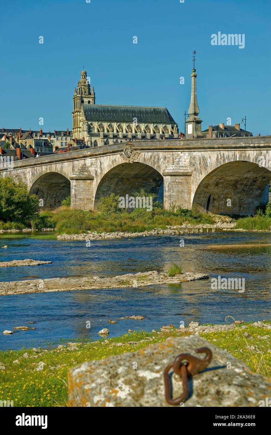 The town of Blois on the River Loire, Loir-et-Cher, France. Stock Photo