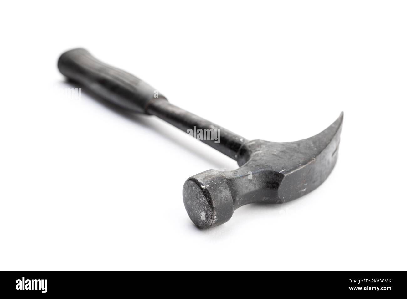 Aged claw hammer isolated on white background. Carpenter tool Stock Photo