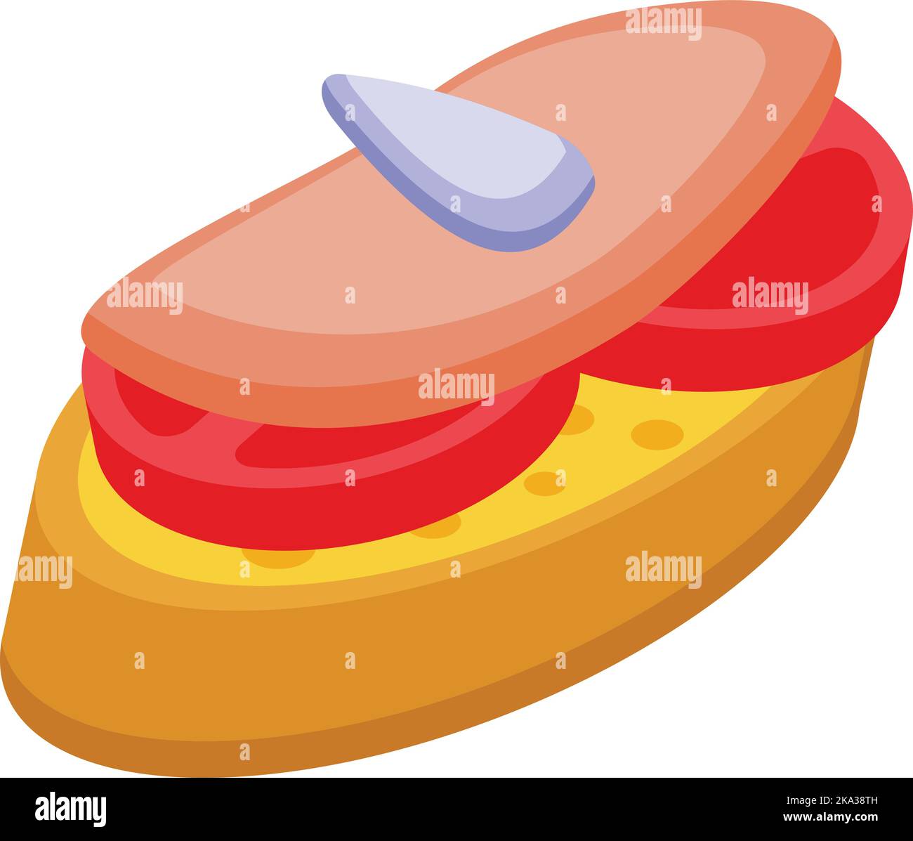 Pate sandwich icon isometric vector. Foie plate. Duck food Stock Vector ...