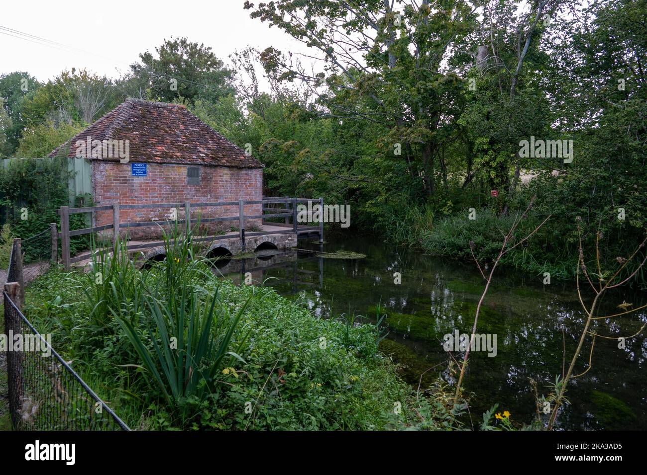 The Eel House astride the River Alre Alresford Hampshire England Stock