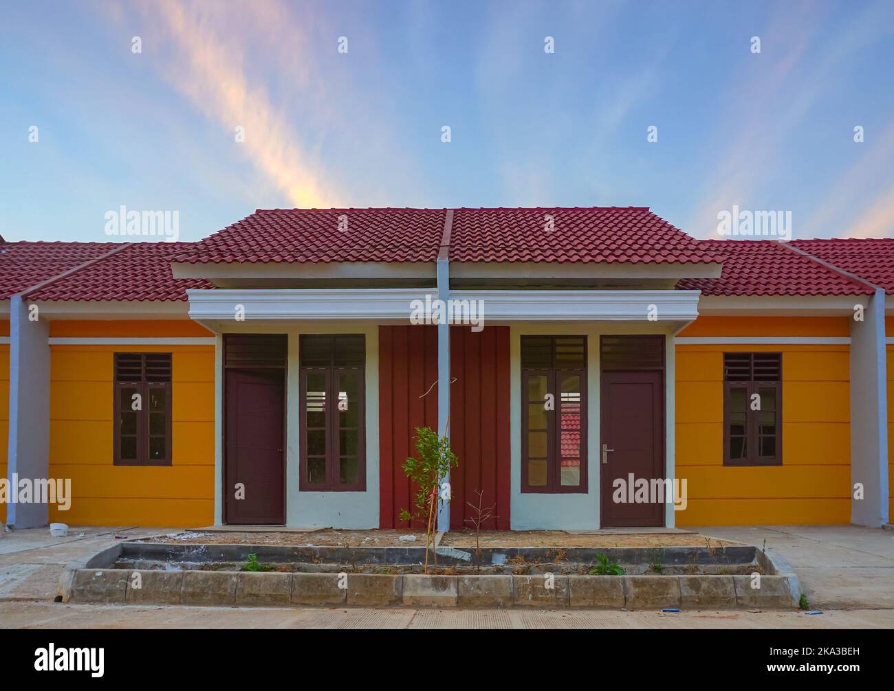 New home and modern residential with house development construction ...