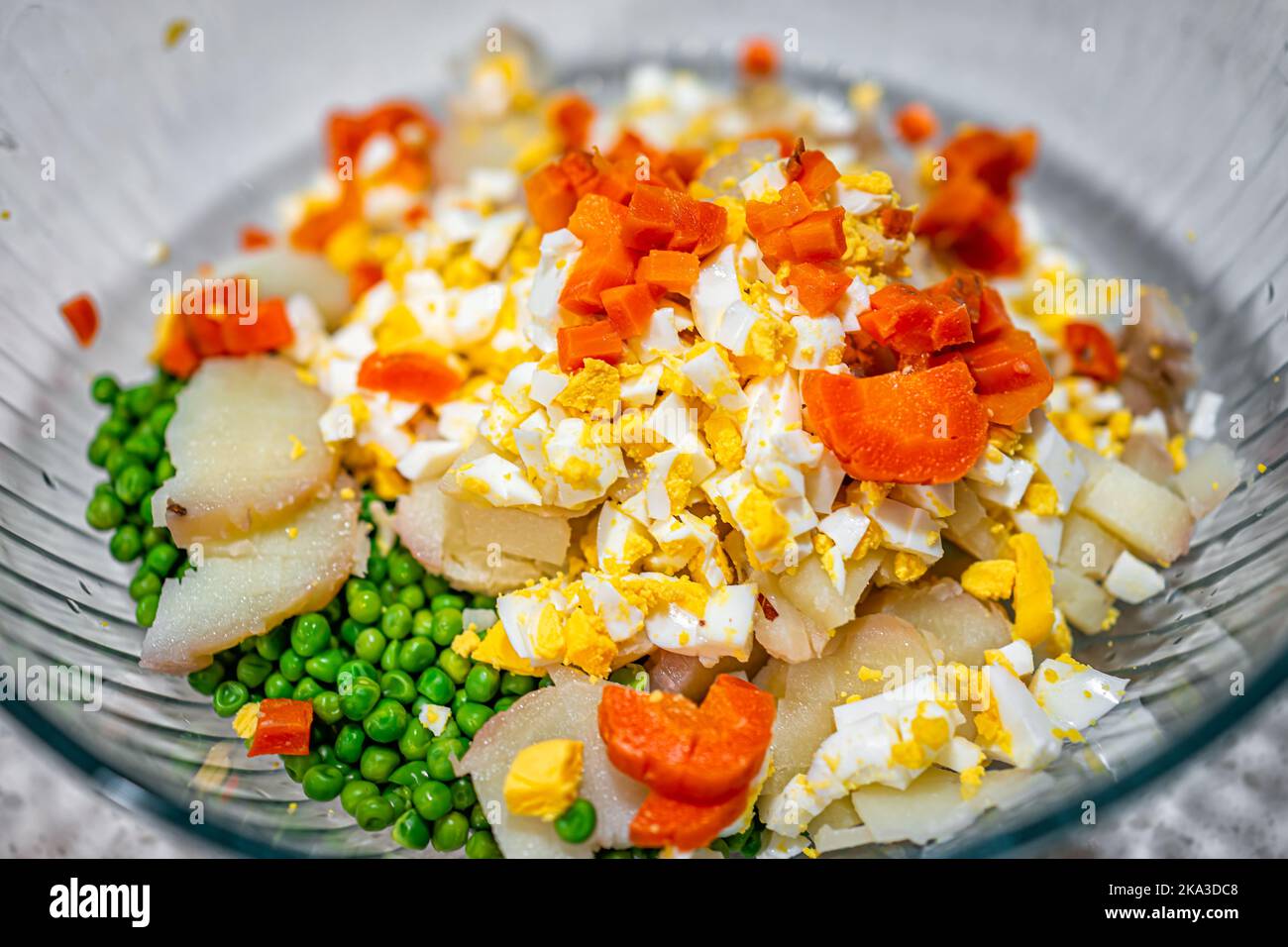Macro closeup of preparing preparation traditional Ukrainian or Russian