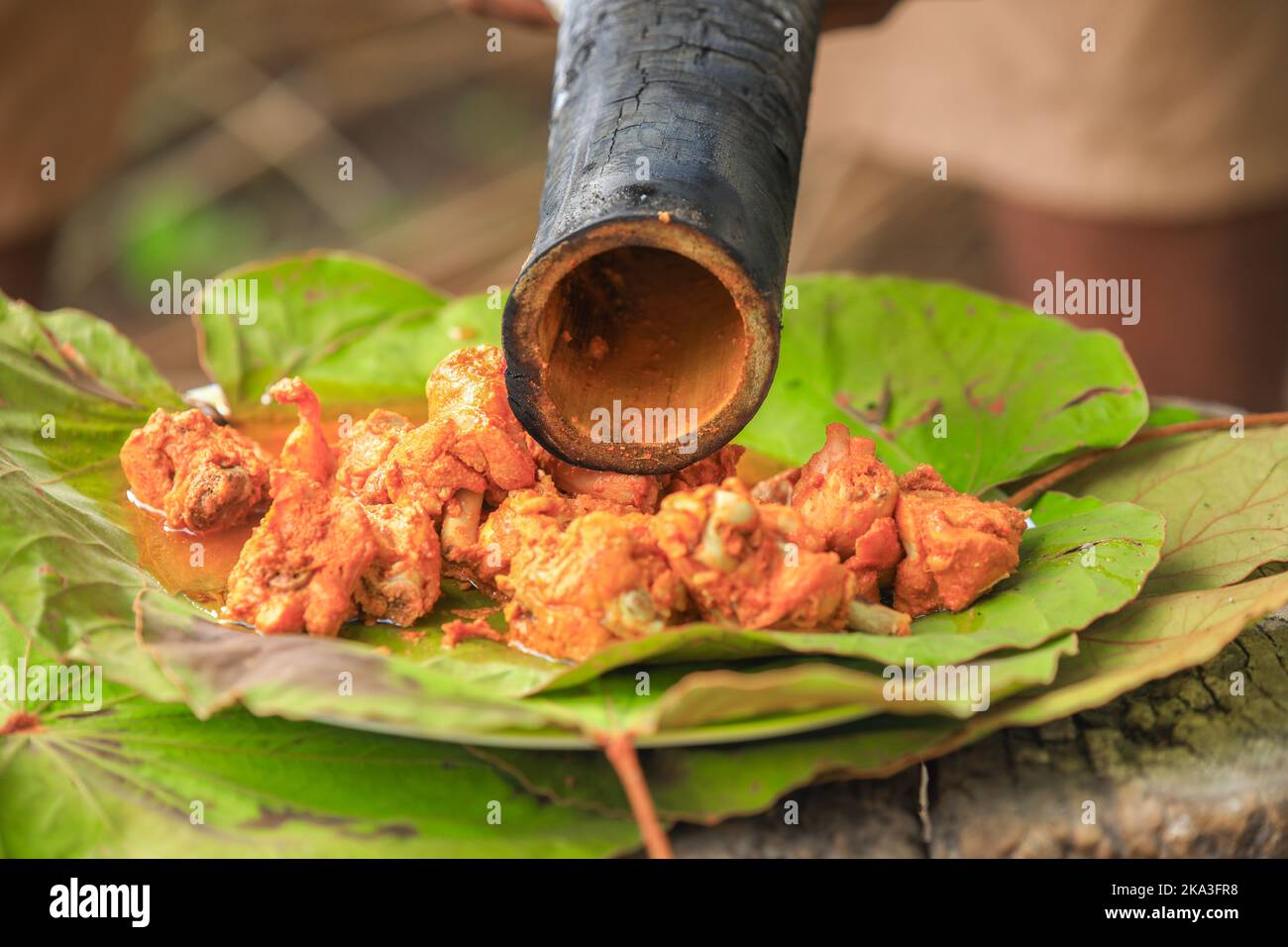 araku famous bamboo chicken ,bamboo biryani Stock Photo Alamy