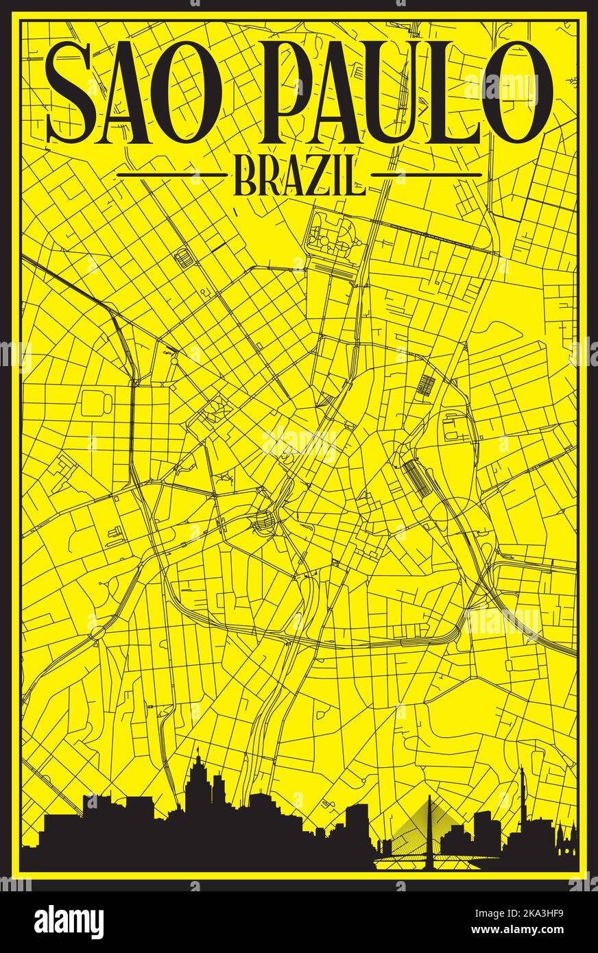 Hand Drawn Downtown Streets Network Printout Map Of F vrogue.co