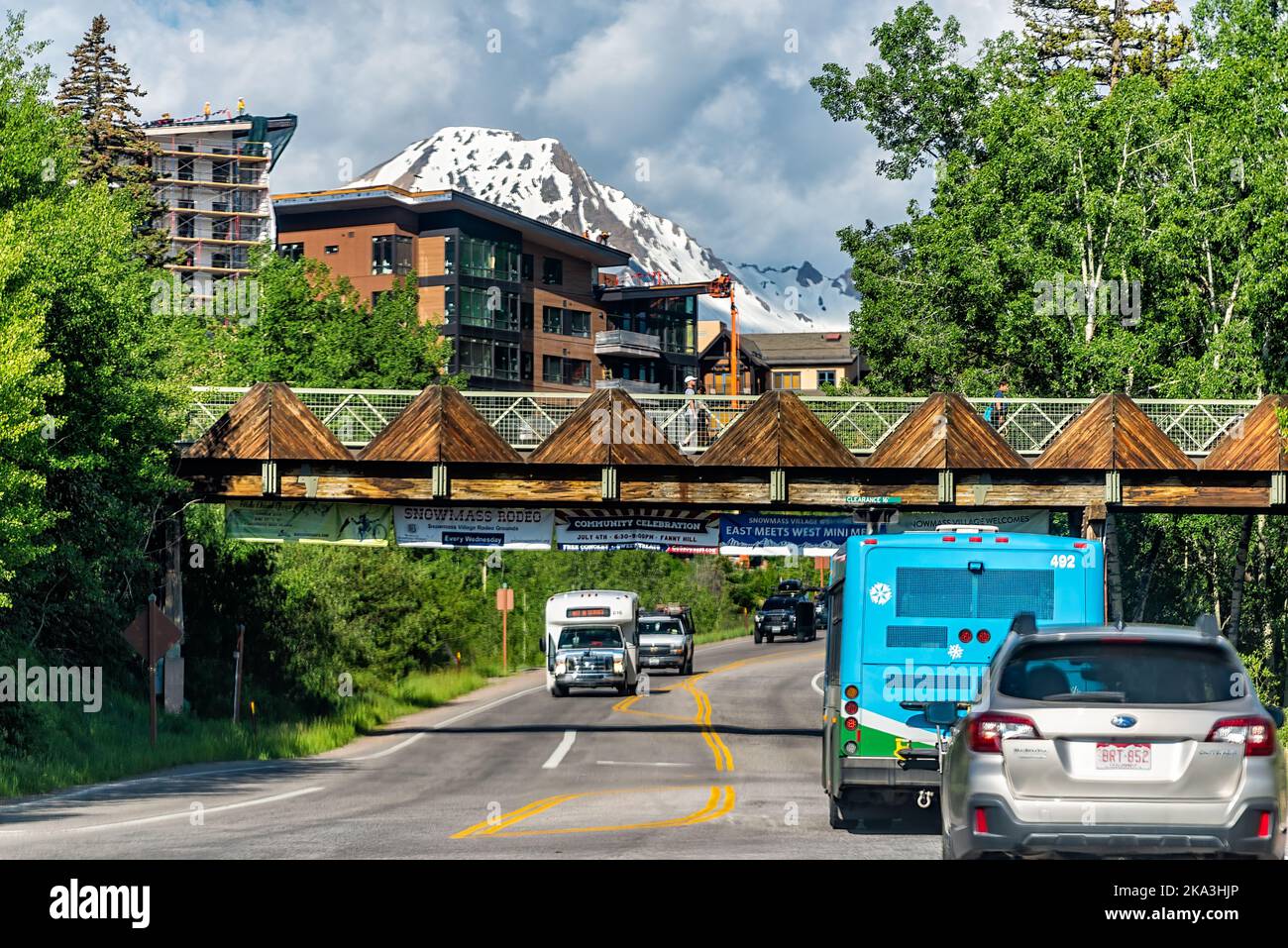 Aspen, USA June 27, 2019 Snowmass village, a small ski resort town