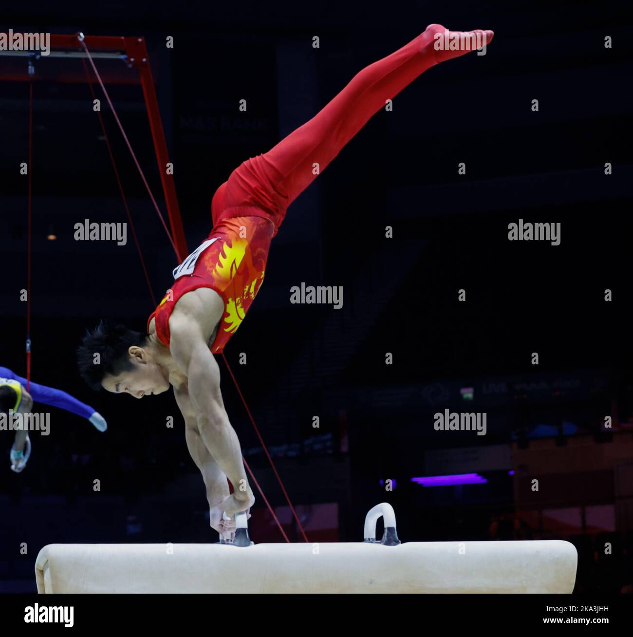 31st October 2022,  M&amp;S Bank Arena, Liverpool, England; 2022 World Artistic Gymnastics Championships; Men's Qualification Pommel Horse -    Hao You (CHN) Tokyo 2020 Olympic rings silver medallist Stock Photo