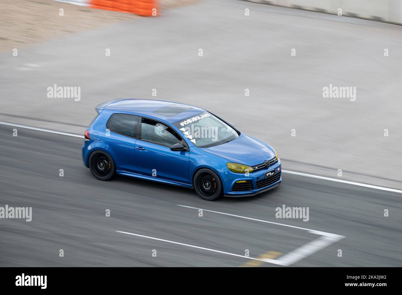 Sixth generation Volkswagen Golf R GTI on the race track Stock Photo