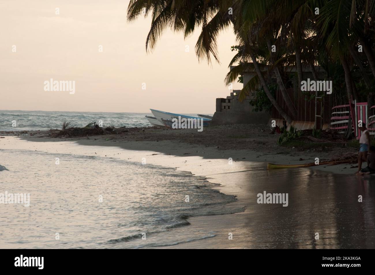Beach scene at dusk, Jacmel, Haiti Stock Photo Alamy