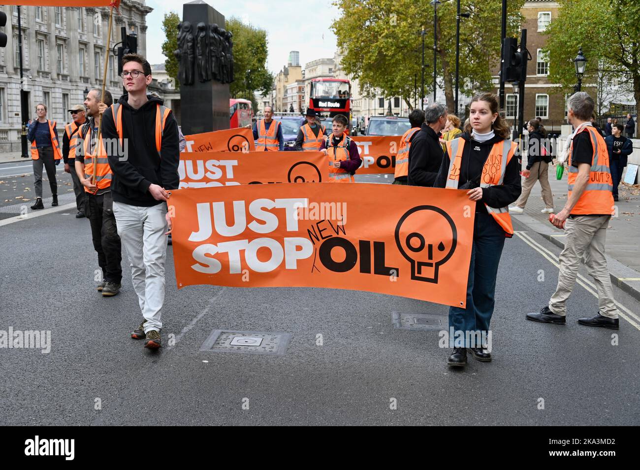 London, UK. 31st Oct, 2022, Just Stop Oil Activists continued with