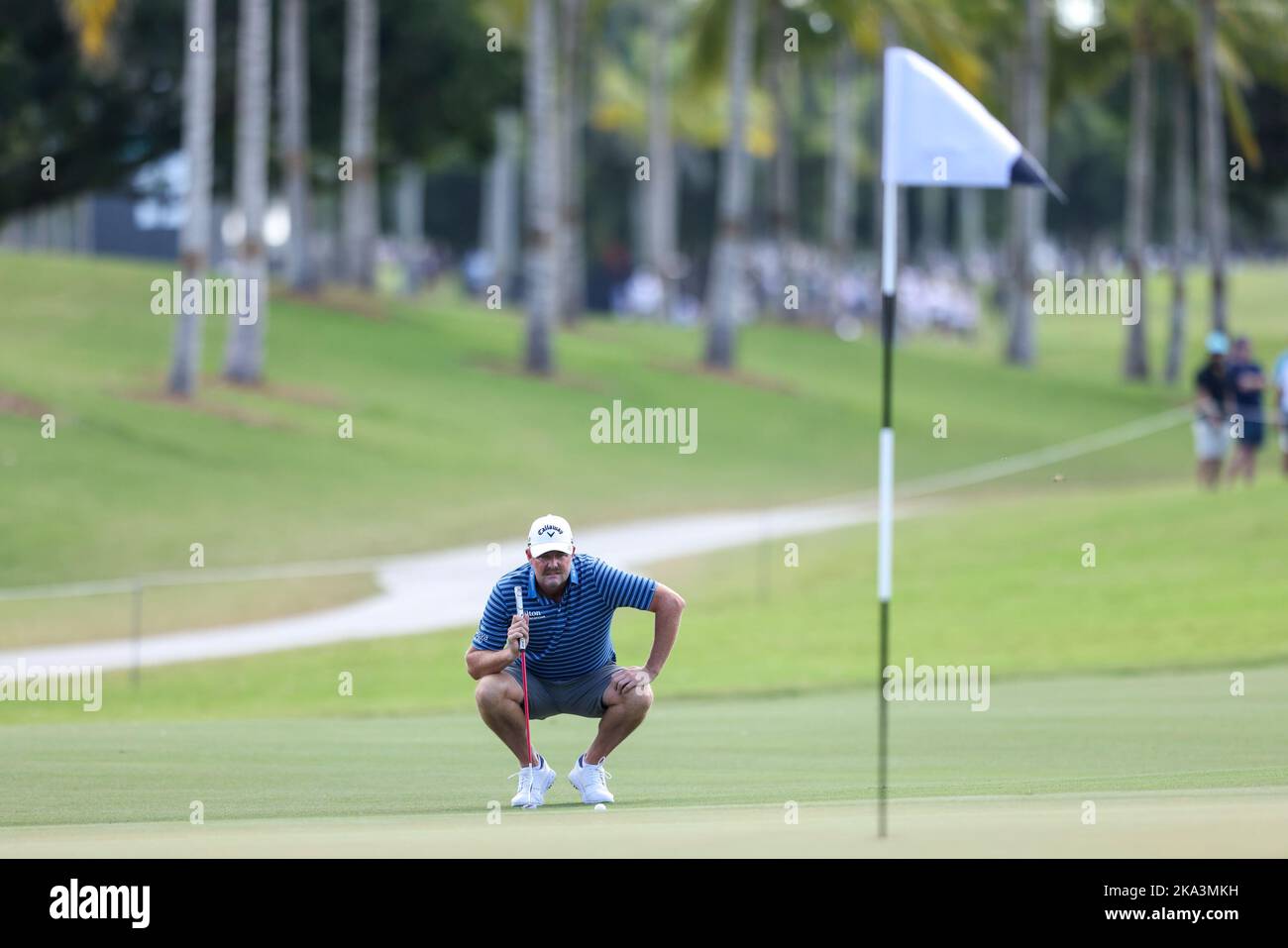 DORAL, FLORIDA OCTOBER 30 Marc Leishman of Punch GC line up the ball