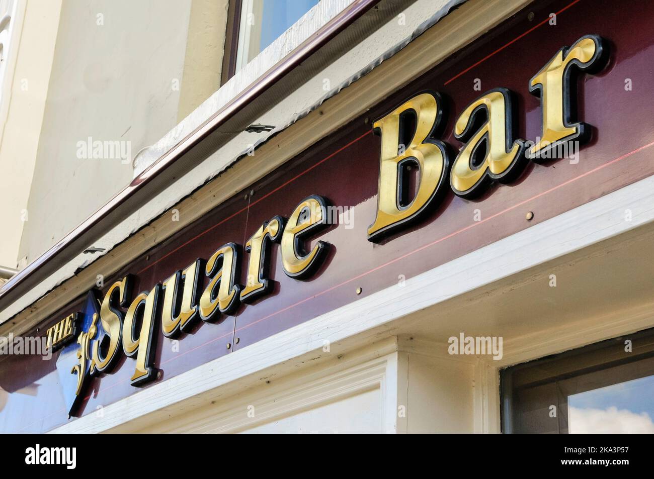 Sign for the Square Bar, Bailleborough, County Cavan, Republic of Ireland Stock Photo