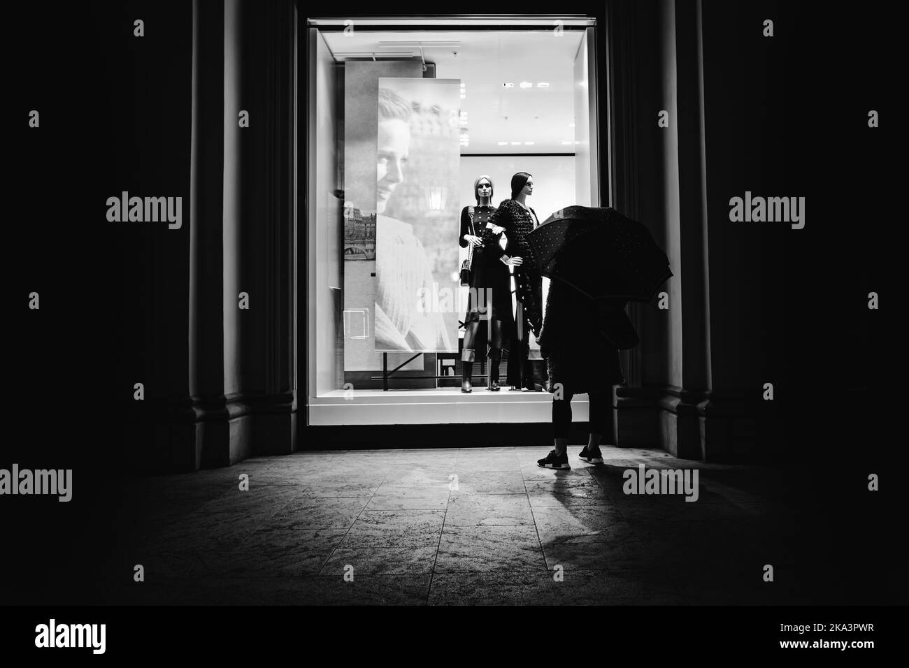 Woman window display Black and White Stock Photos & Images - Alamy