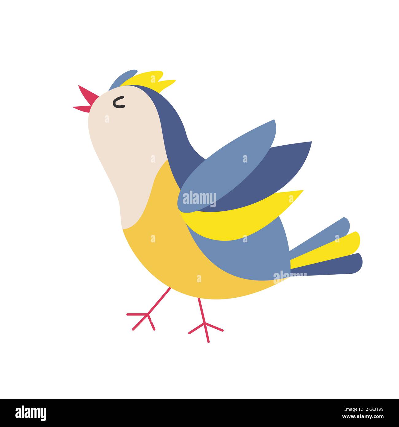 Cute little bird. Exotic bird. Vector illustration Stock Vector