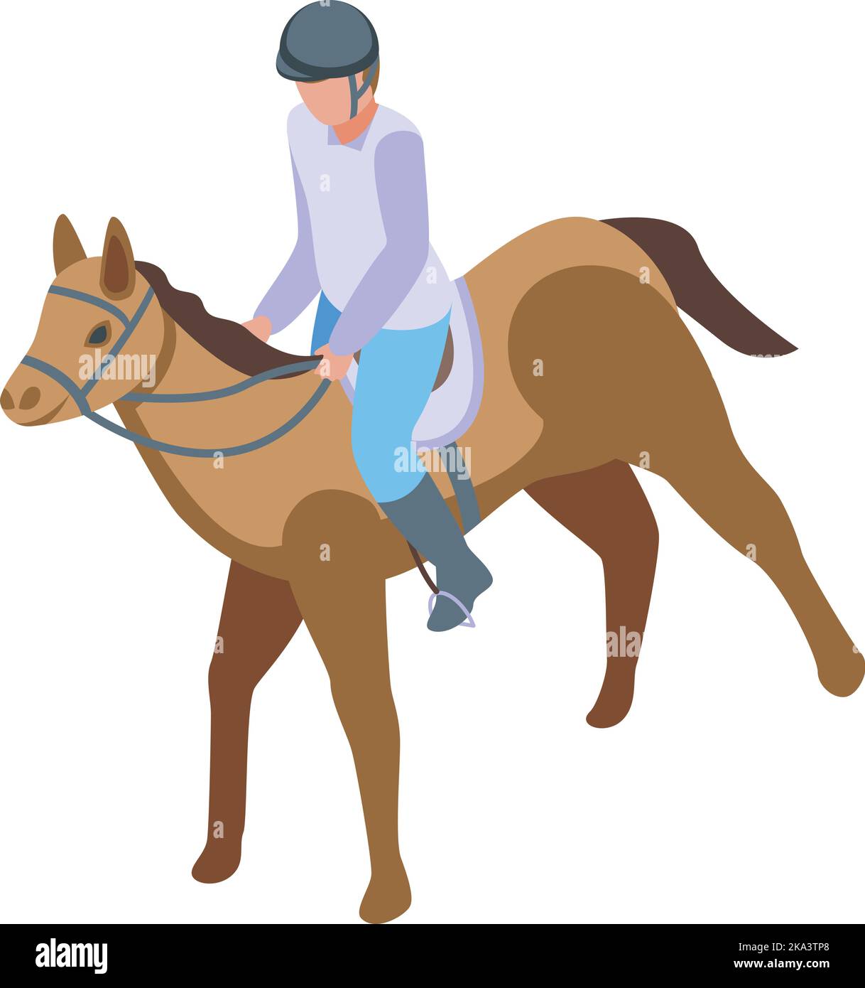 Horse jockey icon isometric vector. Competition animal. Race champion