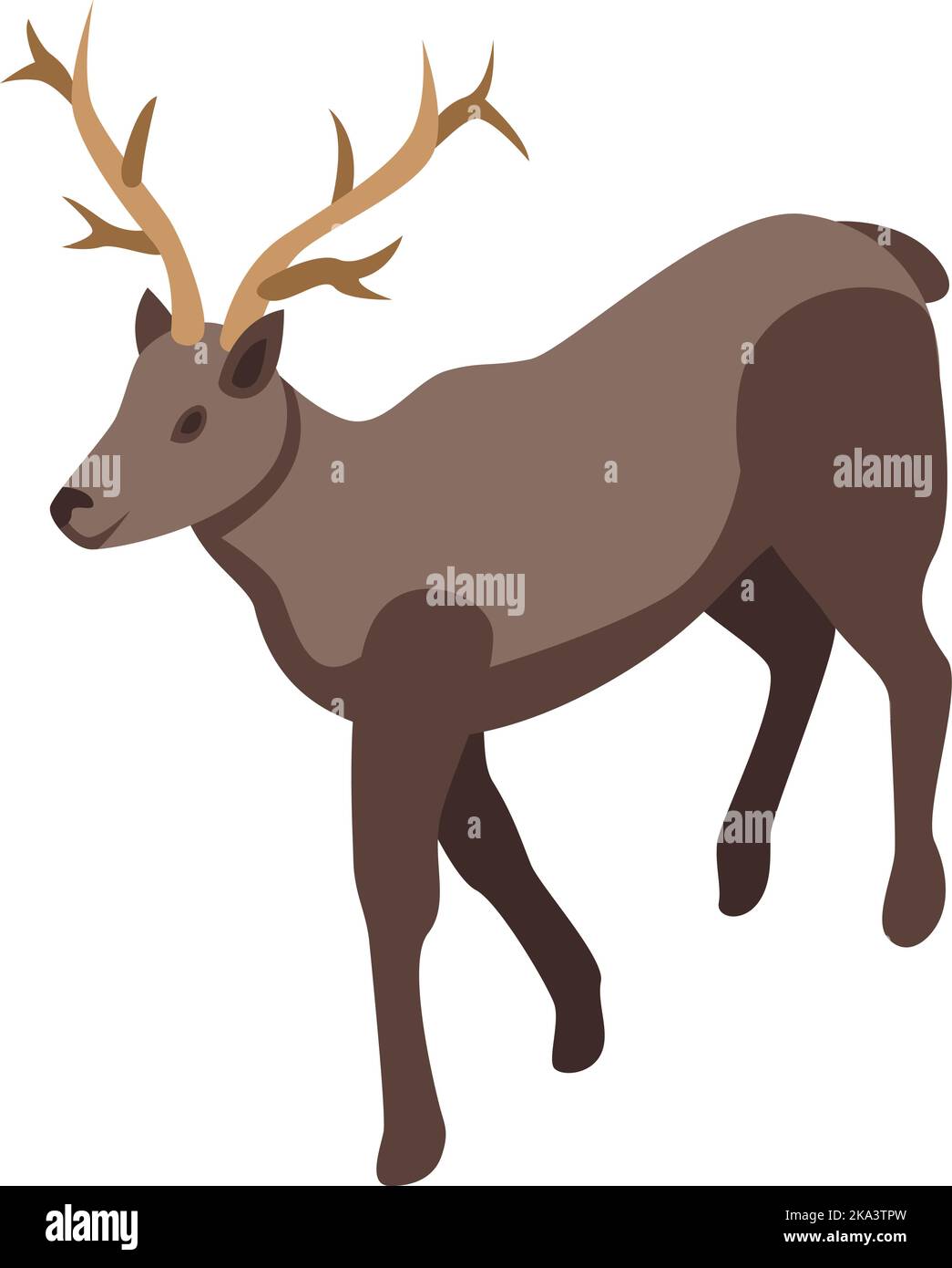 Alaska deer icon isometric vector. Nature map. North scenery Stock Vector