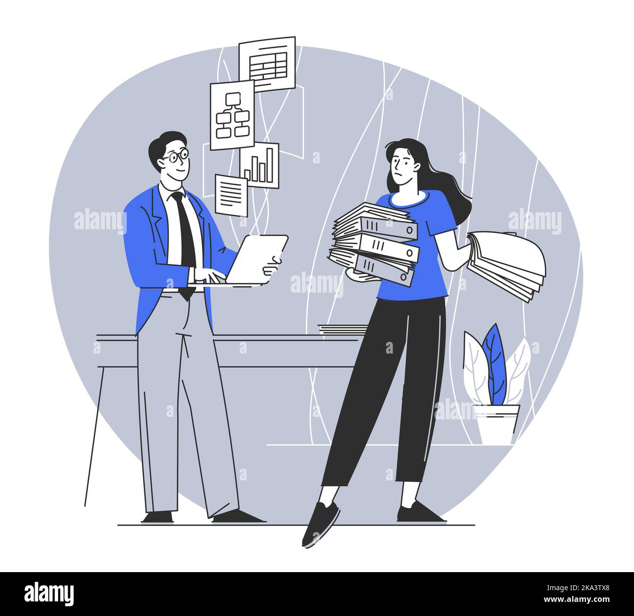 Paperwork vs electronic documents Stock Vector Image & Art Alamy