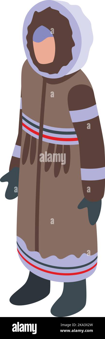 Woman eskimo icon isometric vector. Nature of alaska. North canada Stock Vector