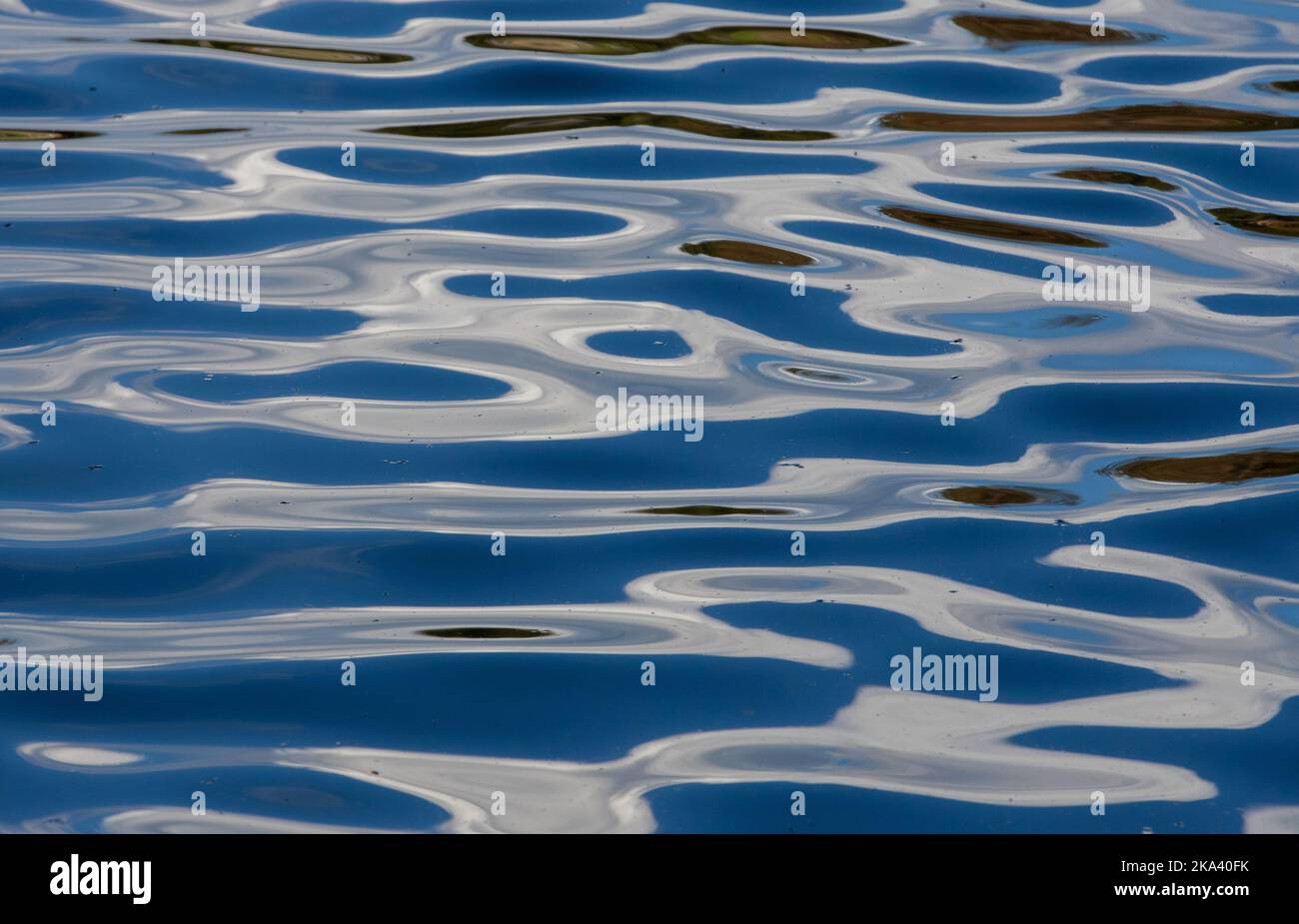 a close-up with ripples on the surface of the water, blue, nature Stock ...
