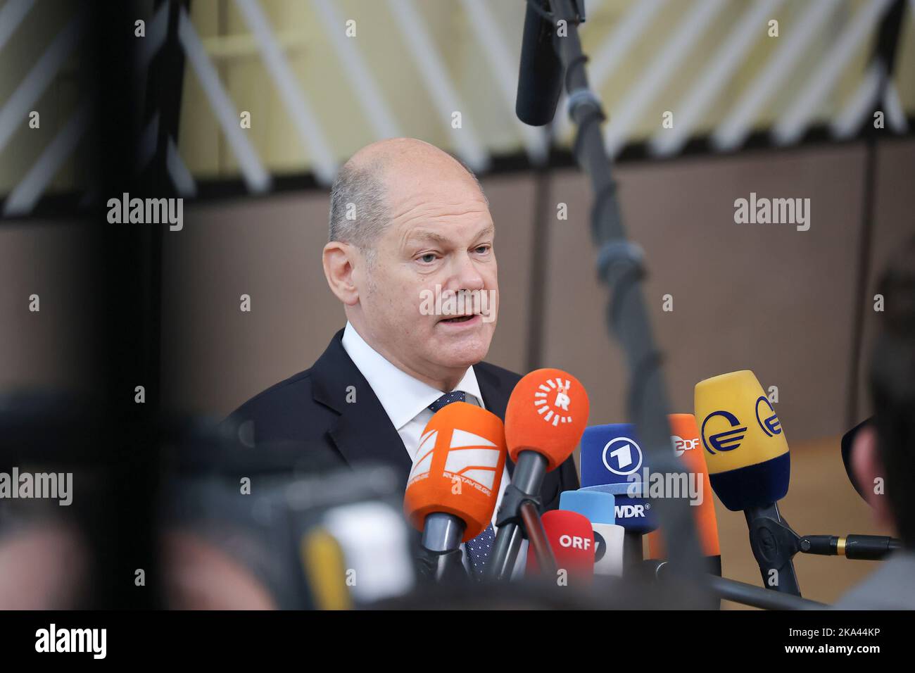 Brussels Belgium 20th Oct 2022 Olaf Scholz The Federal Chancellor 