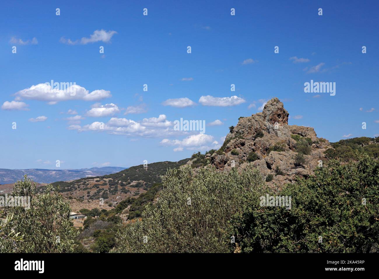 Lesbos views, October 2022. early autumn. cym Stock Photo