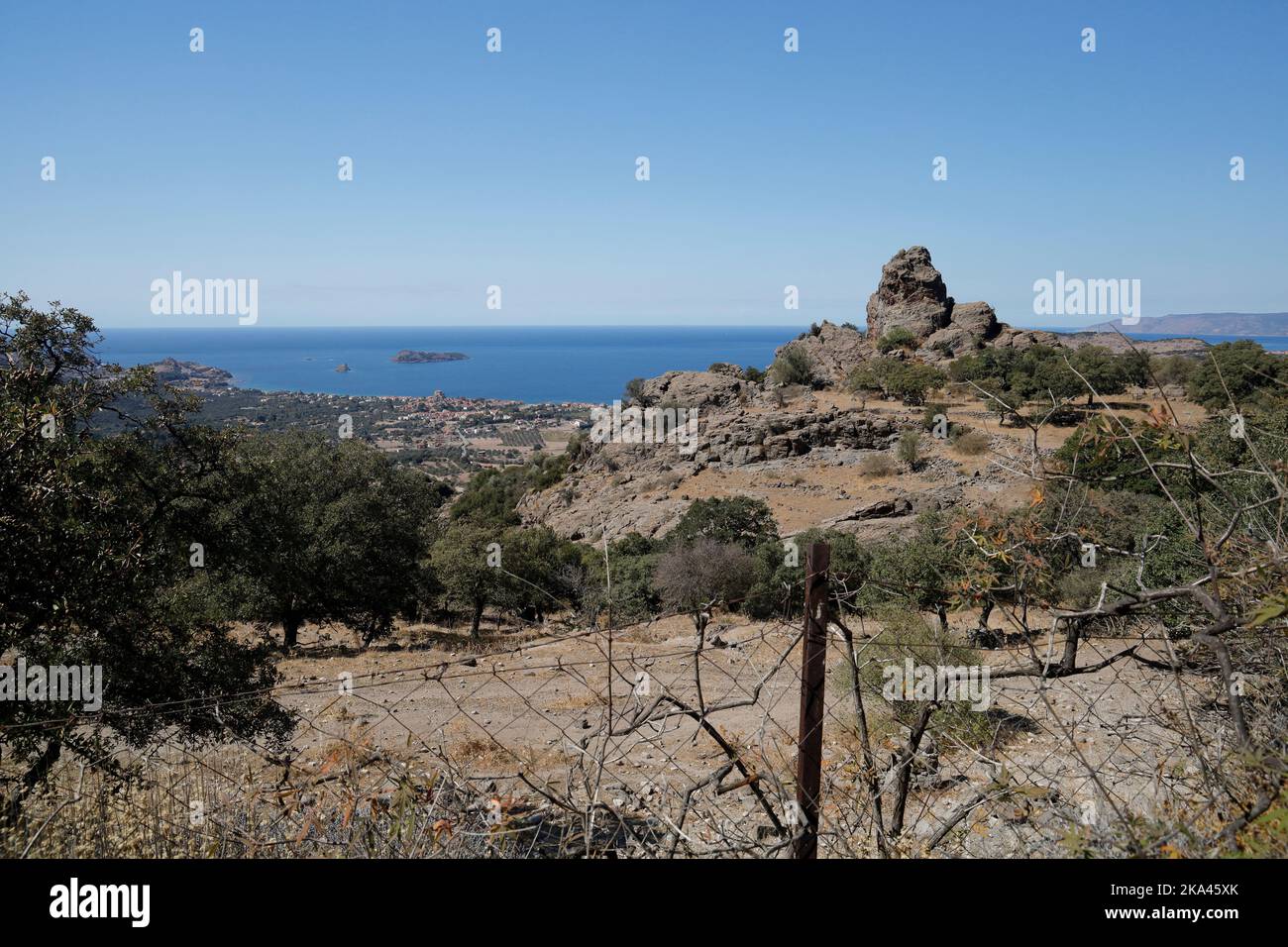Lesbos views, October 2022. early autumn. cym Stock Photo