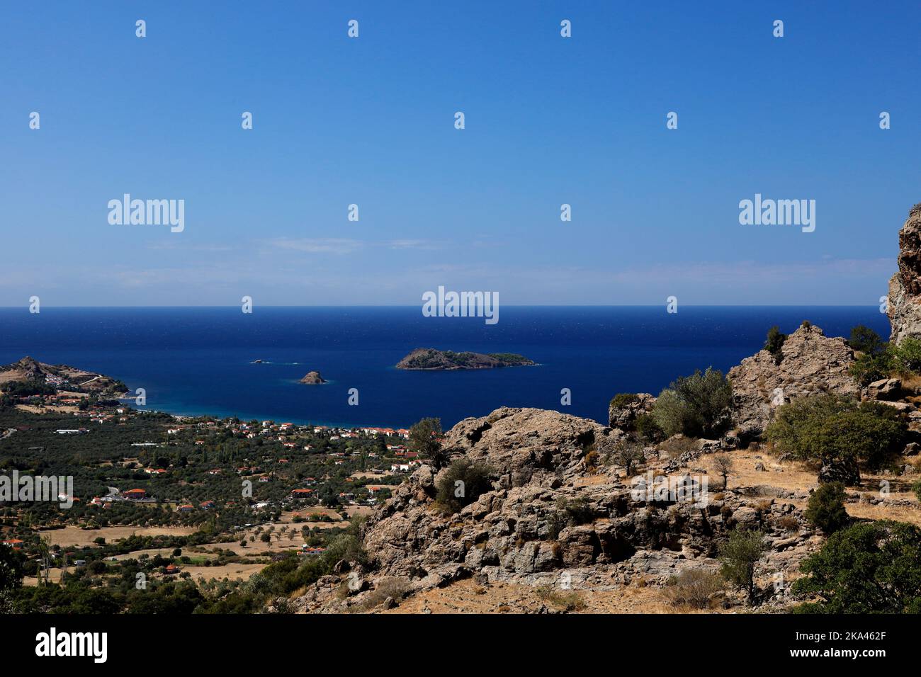 Lesbos views, October 2022. early autumn. cym Stock Photo