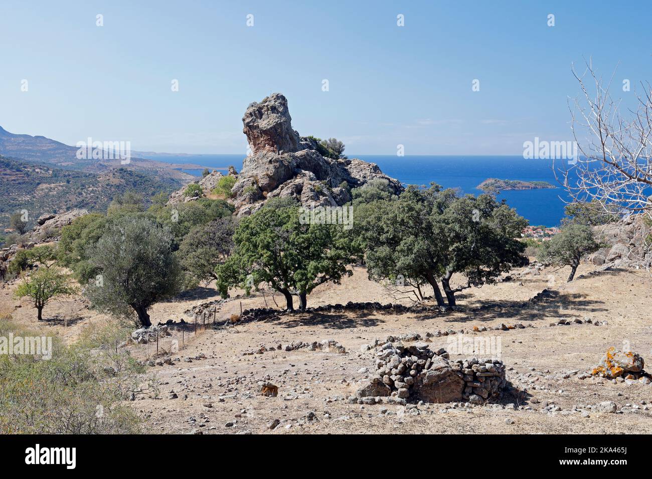 Lesbos views, October 2022. early autumn. cym Stock Photo