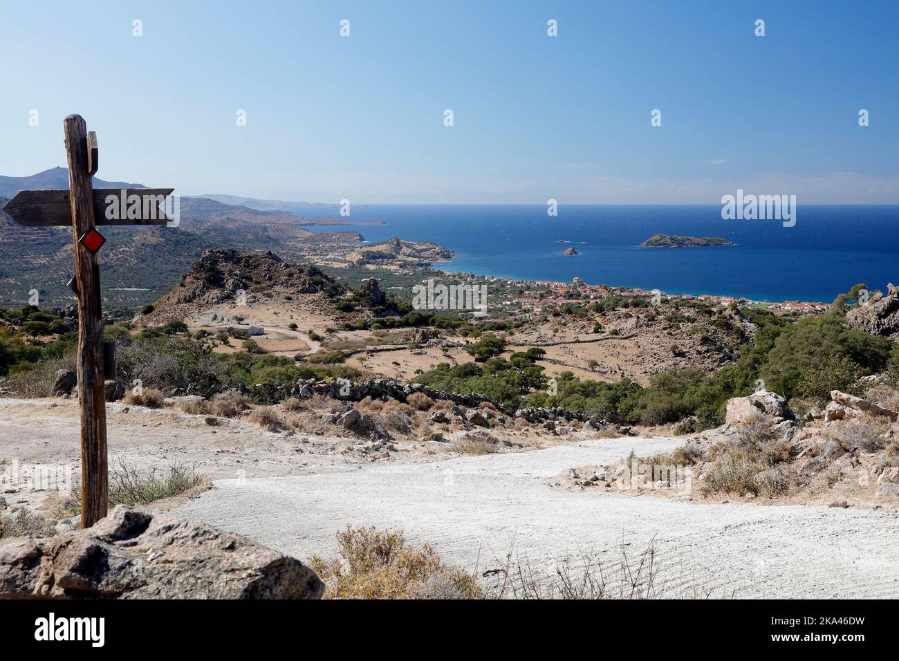 Lesbos views, October 2022. early autumn. cym Stock Photo