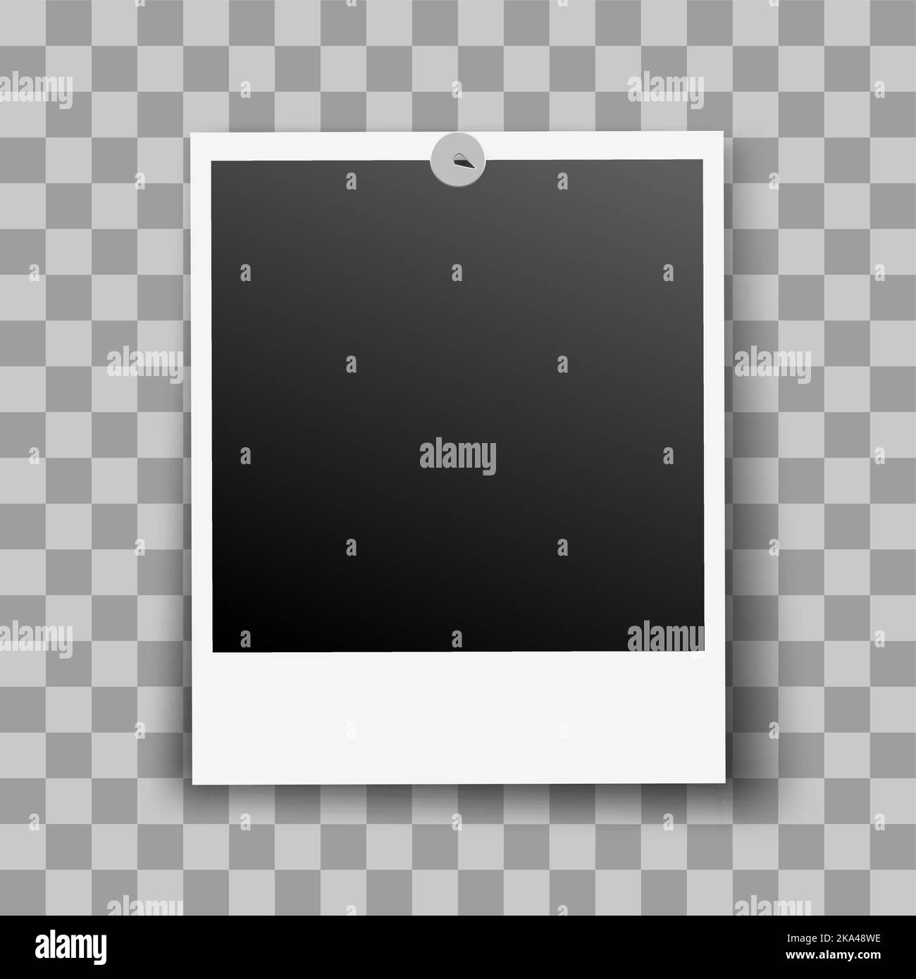 Photo Frame Fixed and Metal Pin with Transparent Shadow Effect Stock