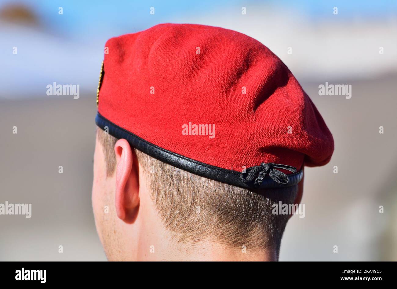 Military police in Austria on the national holiday Stock Photo