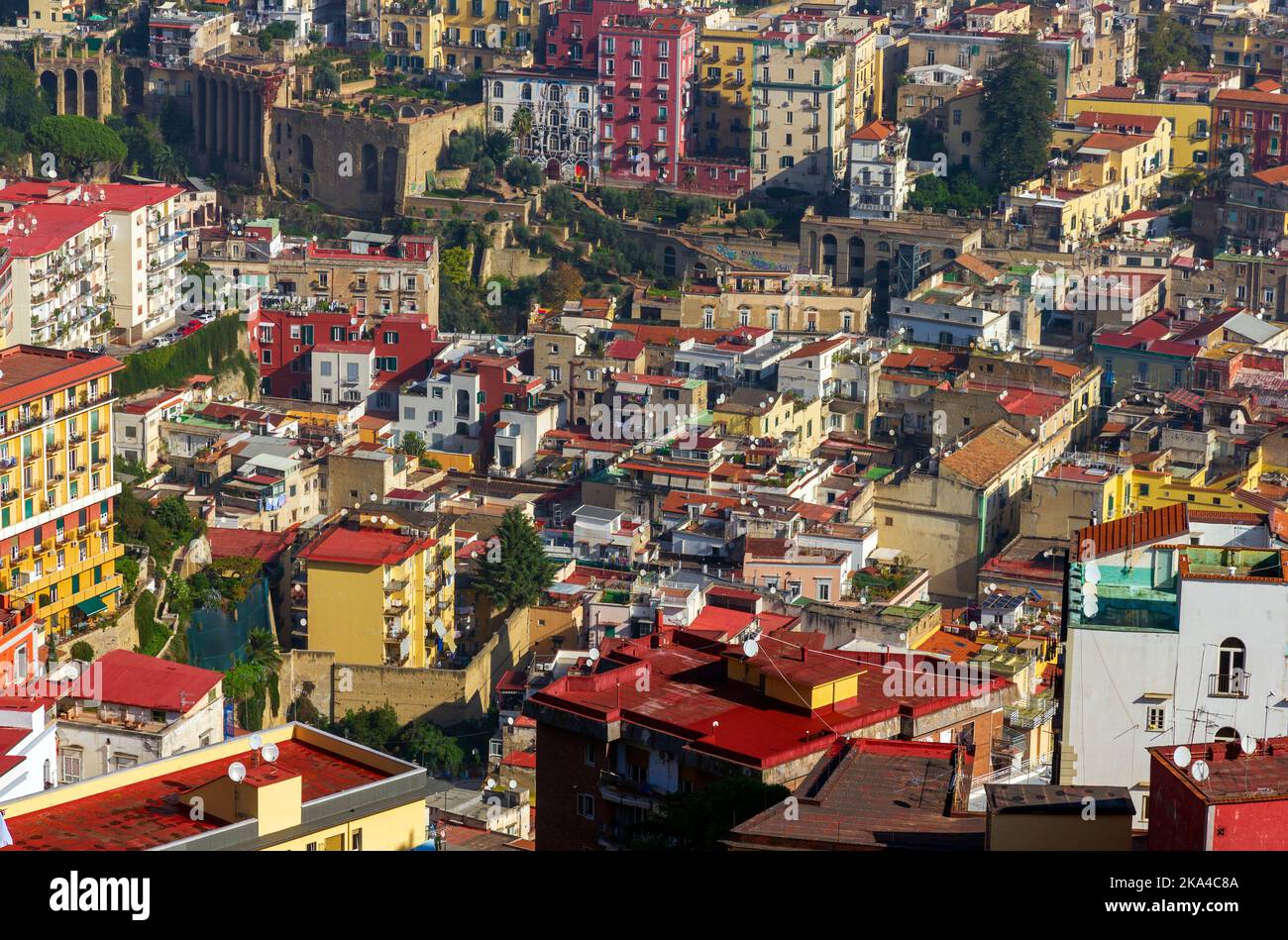 dense urban housing Naples Italy Stock Photo