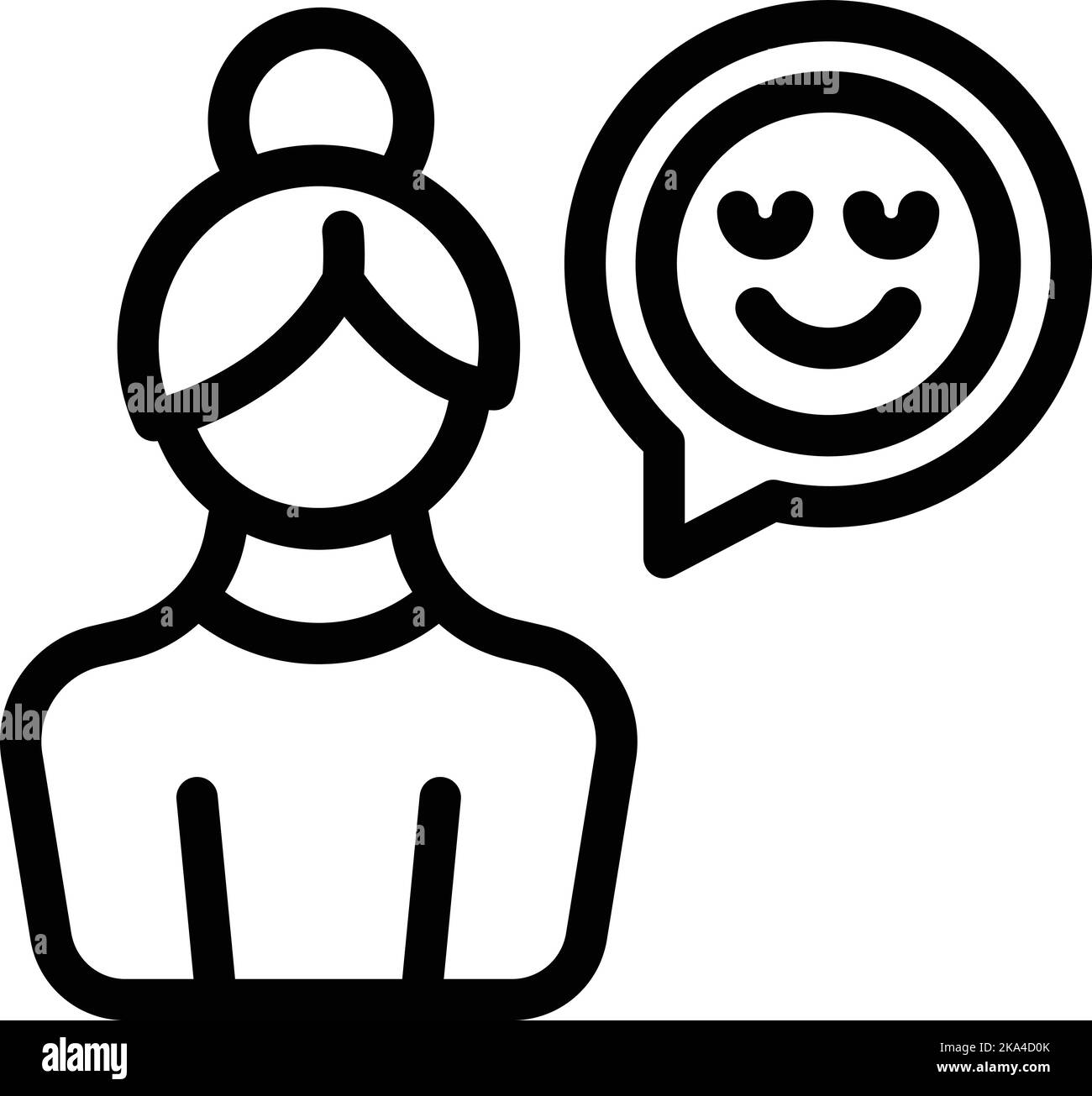 Happy sitter icon outline vector. Woman babysitter. Child care Stock ...