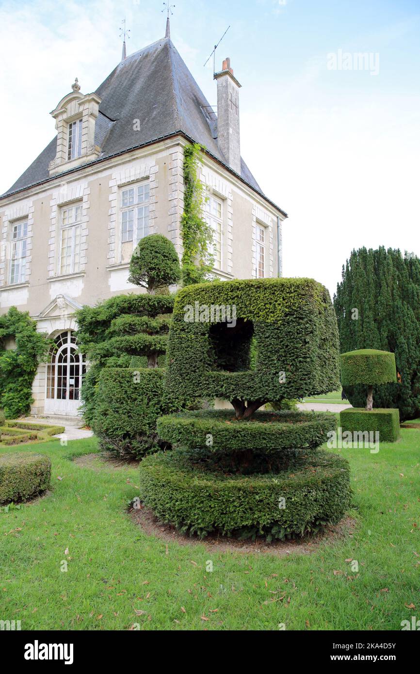 Chateau Azay Le Ferron, Centre, France. Stock Photo