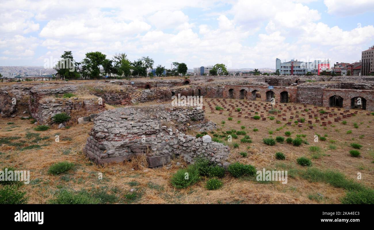 The Roman Bath in Ankara, Turkey, is from the ancient period Stock