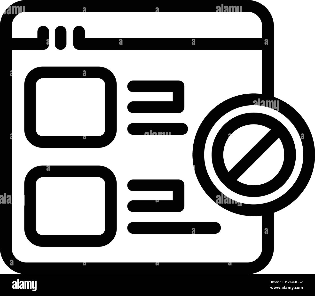 Web block icon outline vector. Digital detox. Social media Stock Vector ...