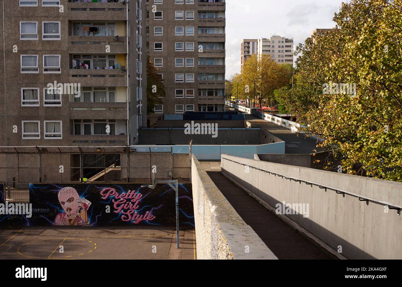 Apartments on the Thamesmead South Estate on Yarnton Way in Thamesmead
