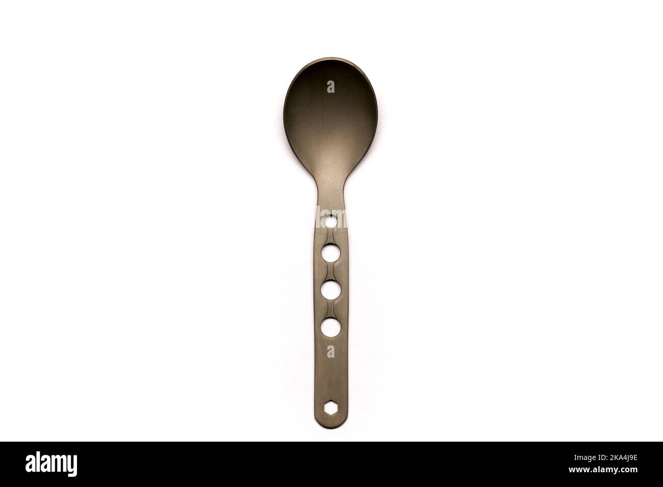Titanium Camping Utensil Spoon on a white background Stock Photo Alamy