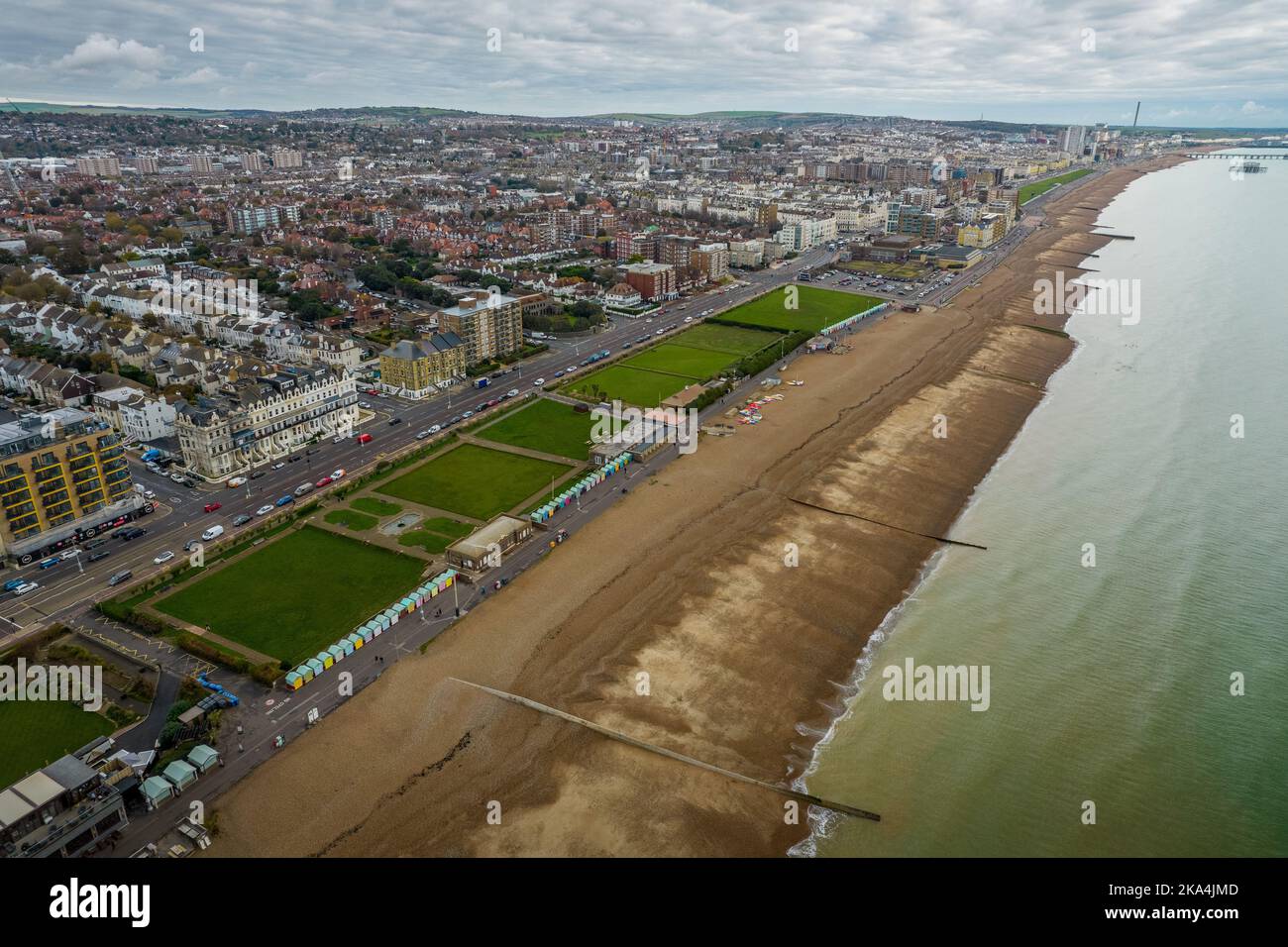 An aerial view of the town of Brighton and Hove Lawns Stock Photo