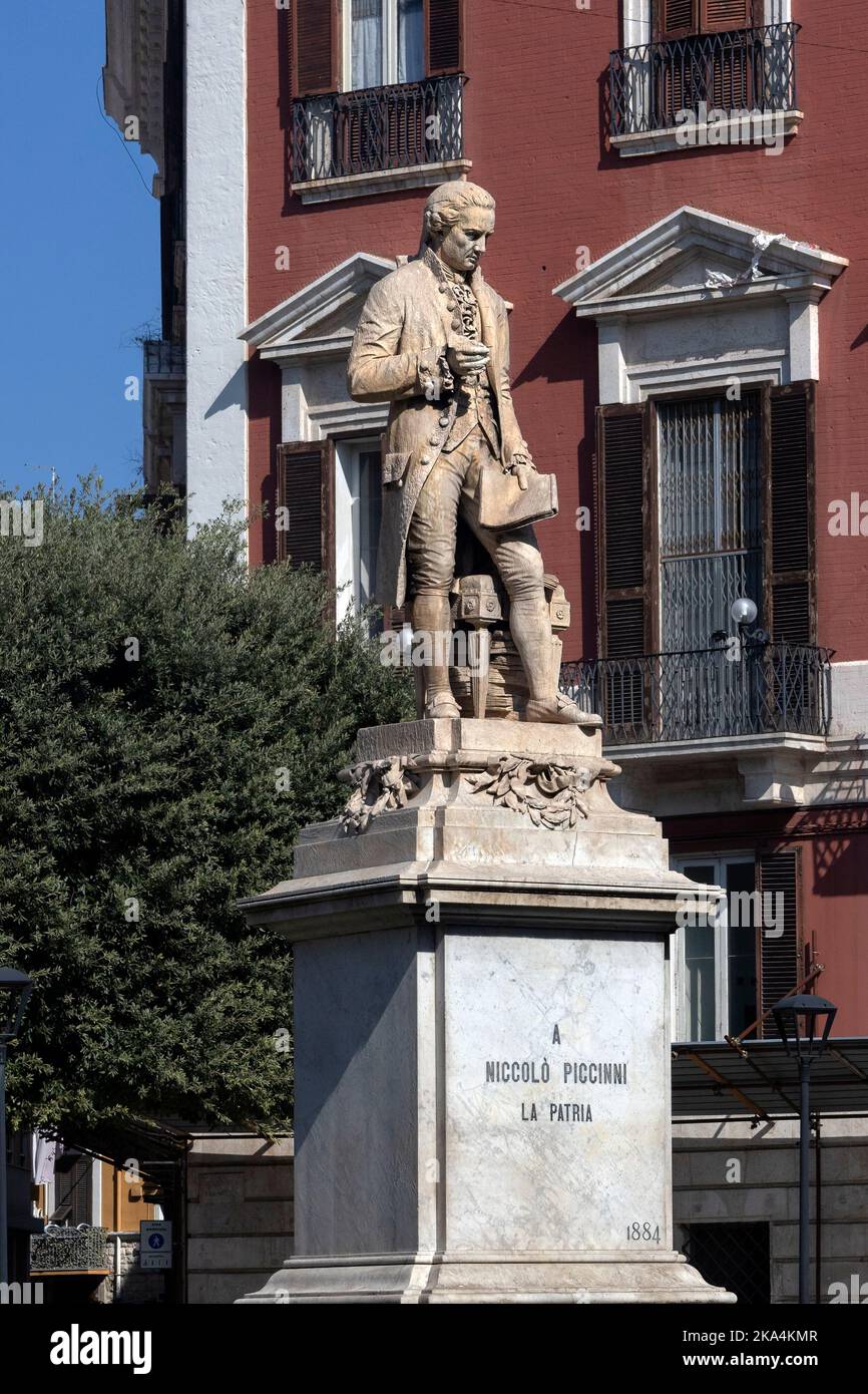BARI, ITALY OCTOBER 16, 2022 Statue of Italian Composer Niccolo