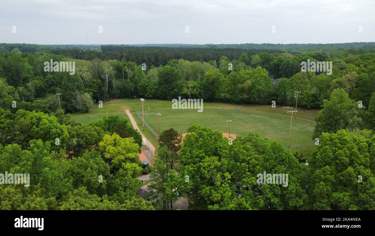 An aerial view of a beautiful forest on a sunny day Stock Photo - Alamy