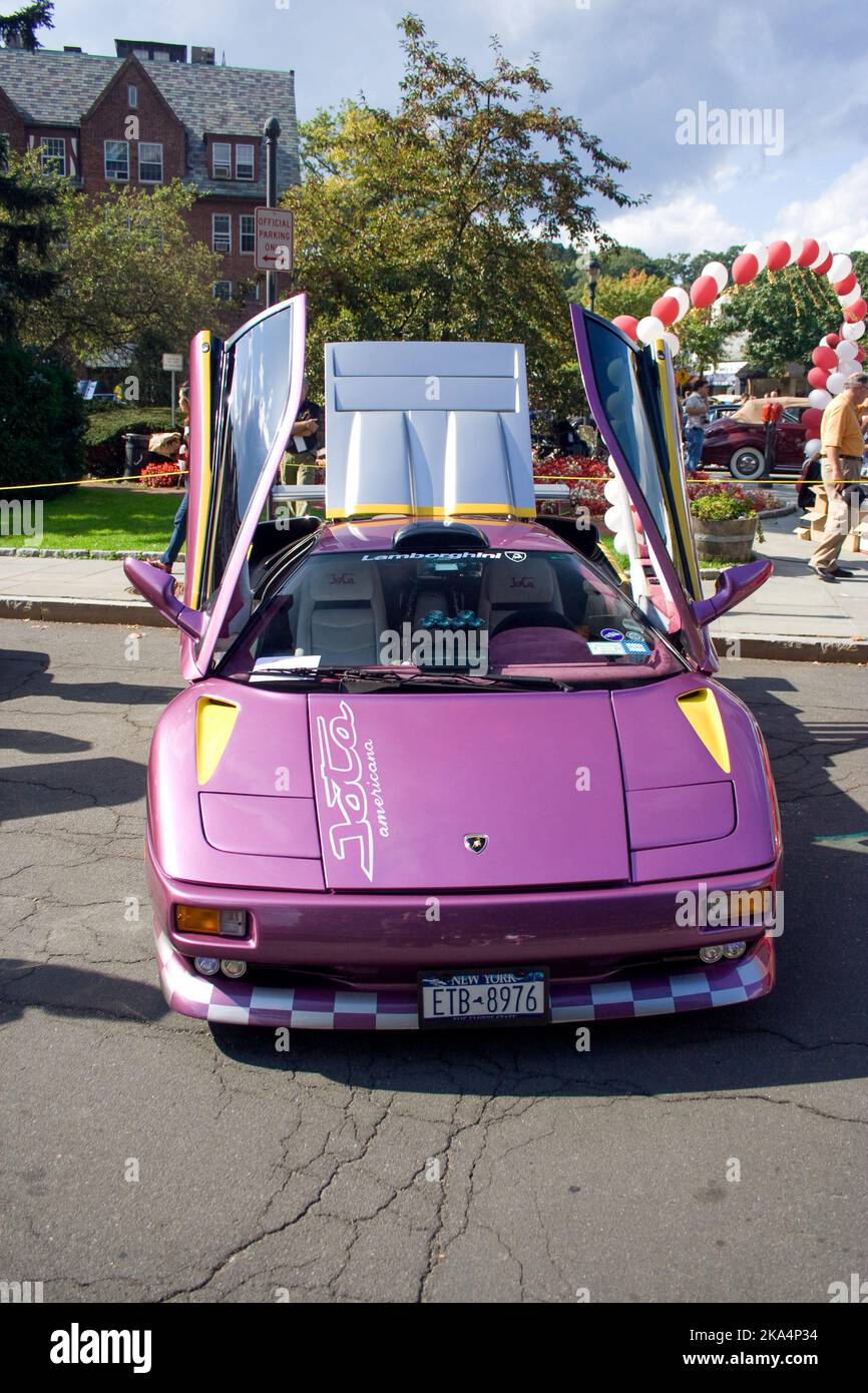 A purple Diablo at Scarsdale Concourse Auto Show Stock