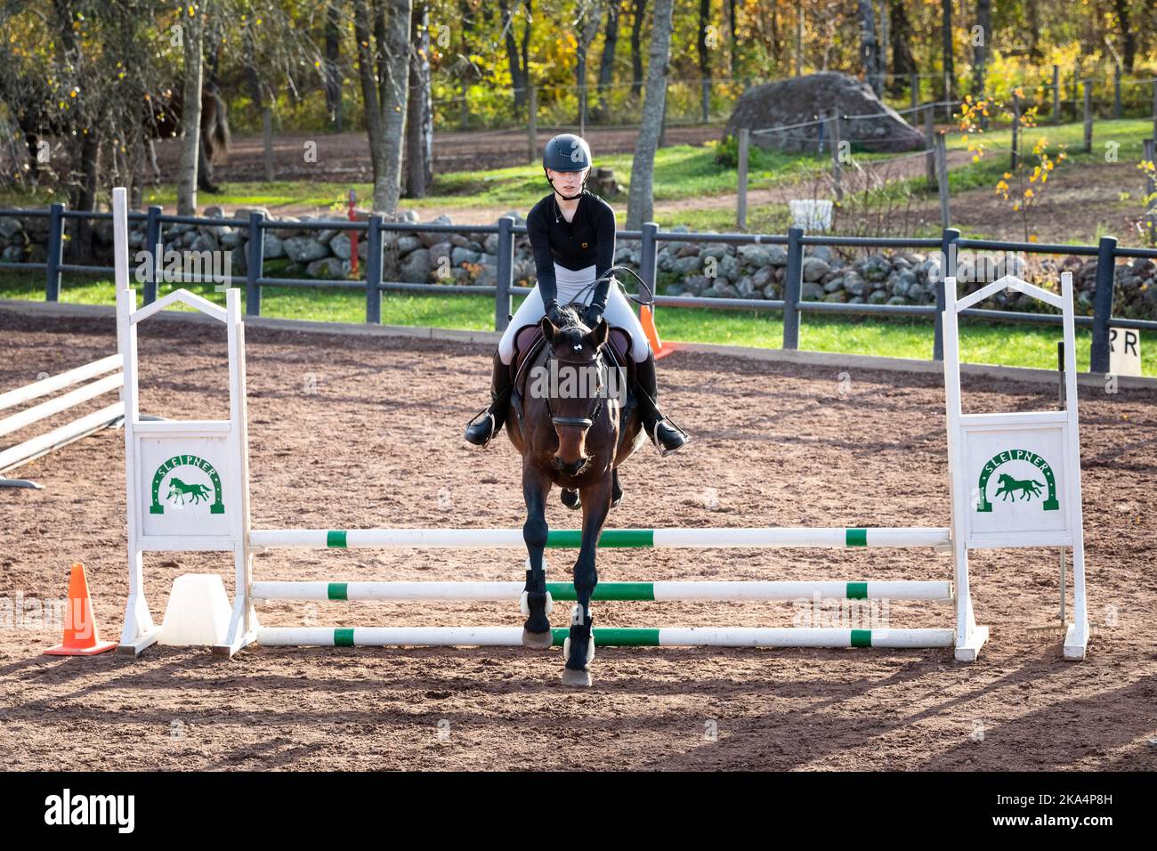 A local show jumping competition at Sleipner Riding School just south ...