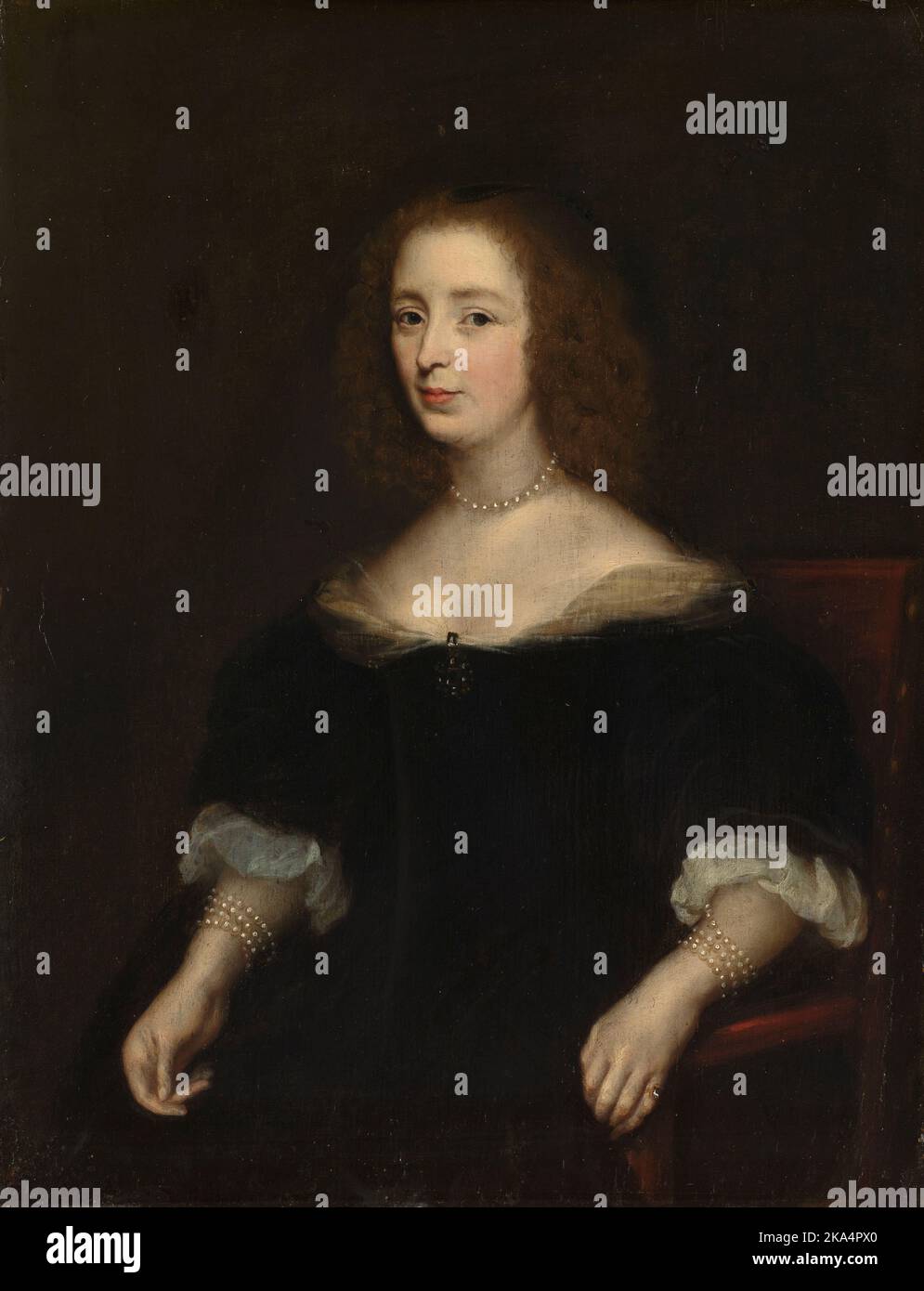 Portrait of Anna van den Corput, Portrait of Anna van den Corput, wife of Jacob de Witt. Stock Photo