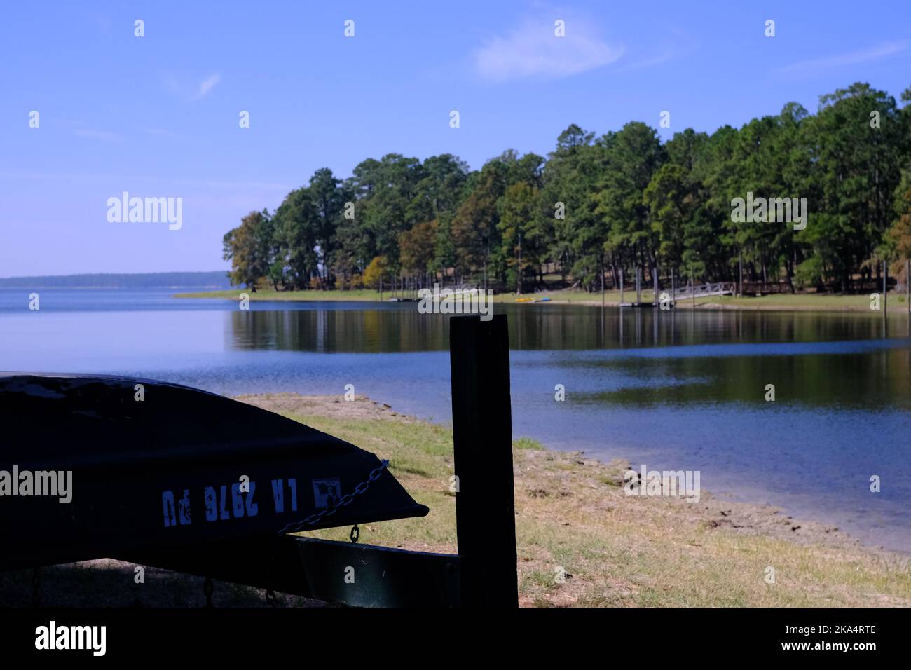 These are some rental boats at the South Toledo Bend State Park in Anacoco, LA. Stock Photo