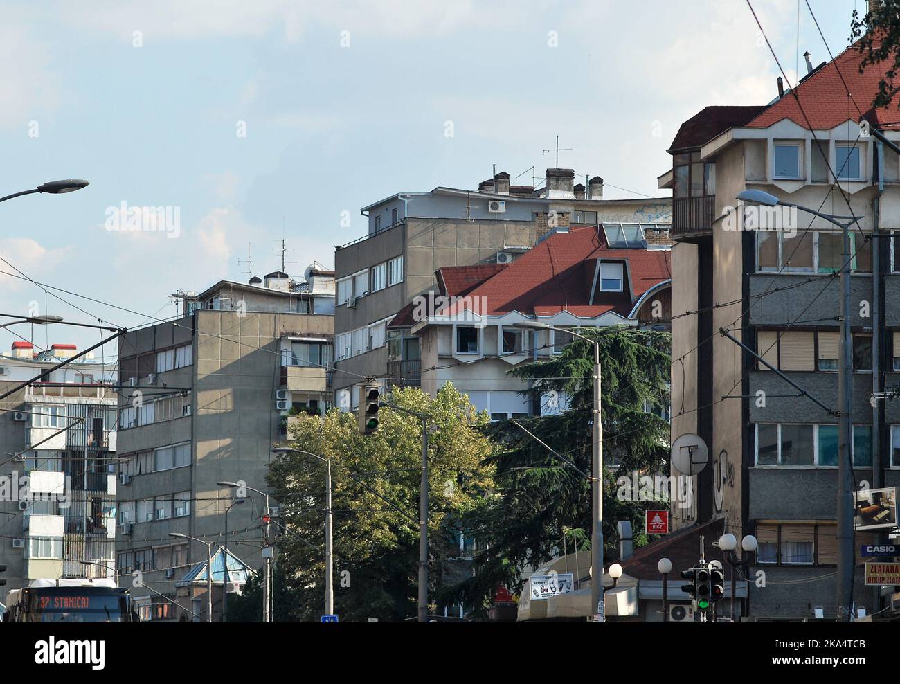 Buildings of Belgrade. Suburb Banovo Brdo Stock Photo - Alamy