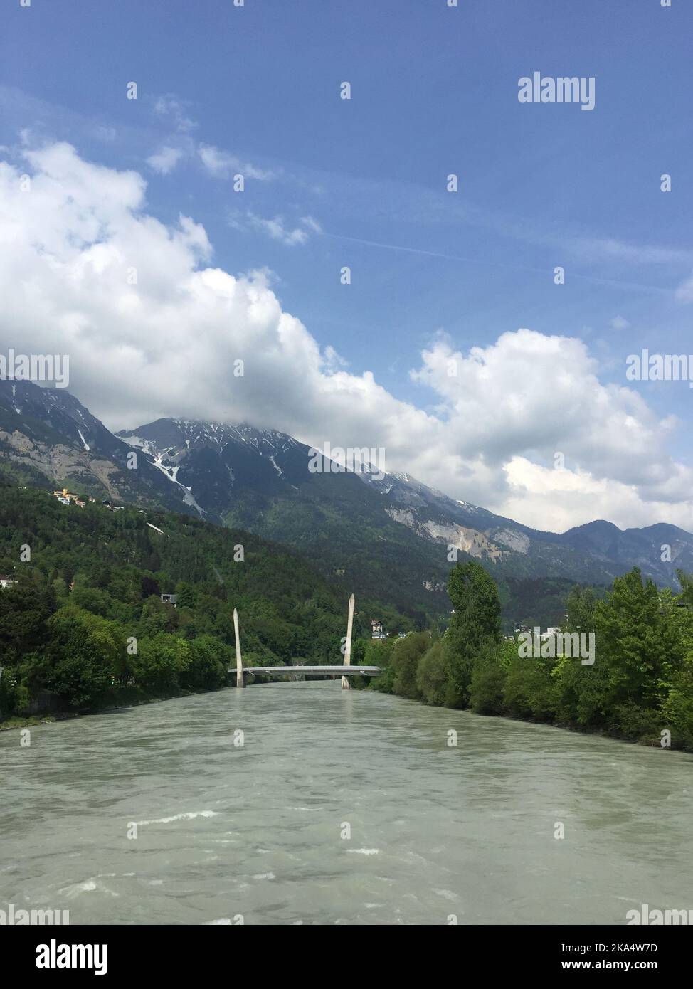 Bridge over Sill river, Innsbruck, Tyrol, Austria Stock Photo